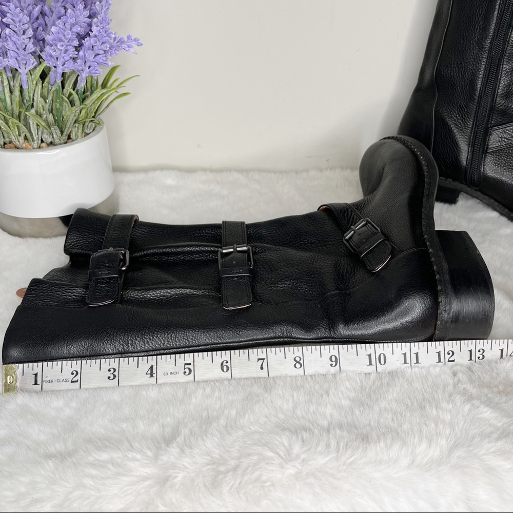 Gentle Souls by Kenneth Cole 3 Buckle Mid-Calf Black Leather Boots in Size 8.5 - Picture 9 of 10